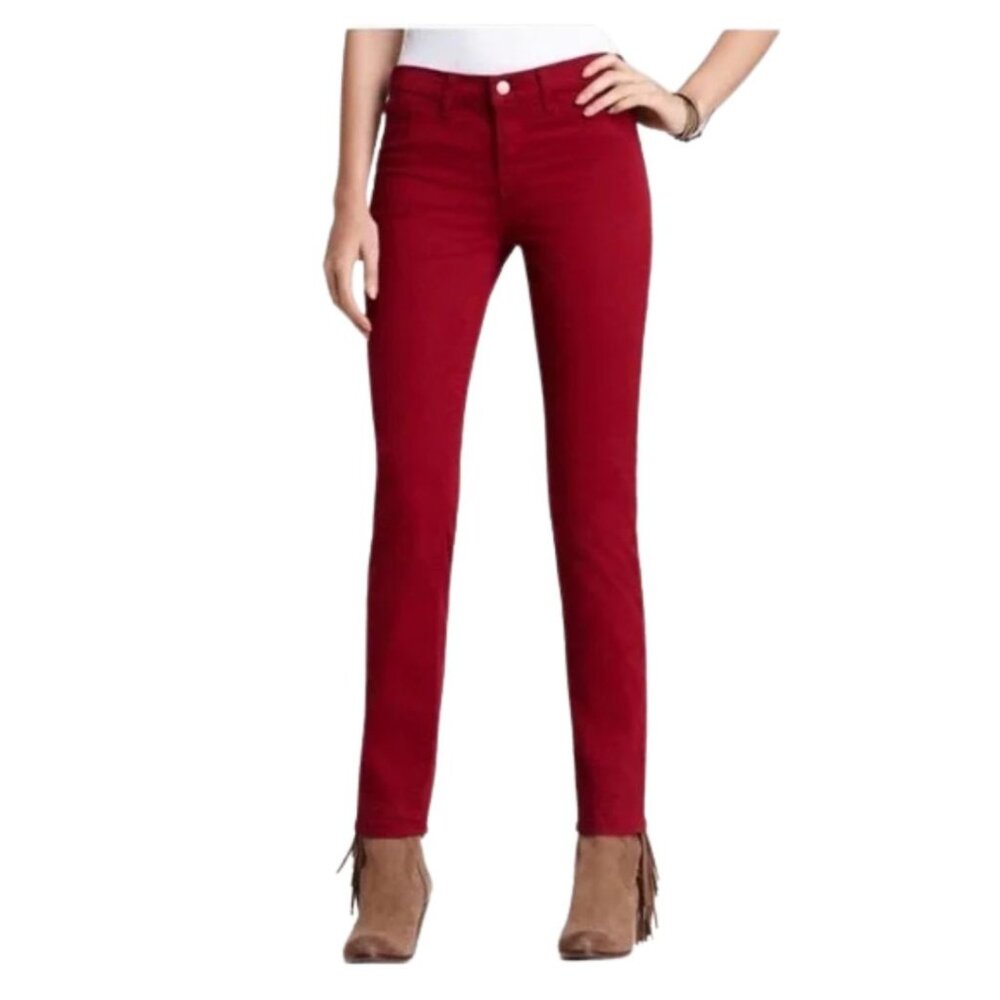J Brand Red Black Cherry Super Skinny Jeans Size 25 Size 2 Sale